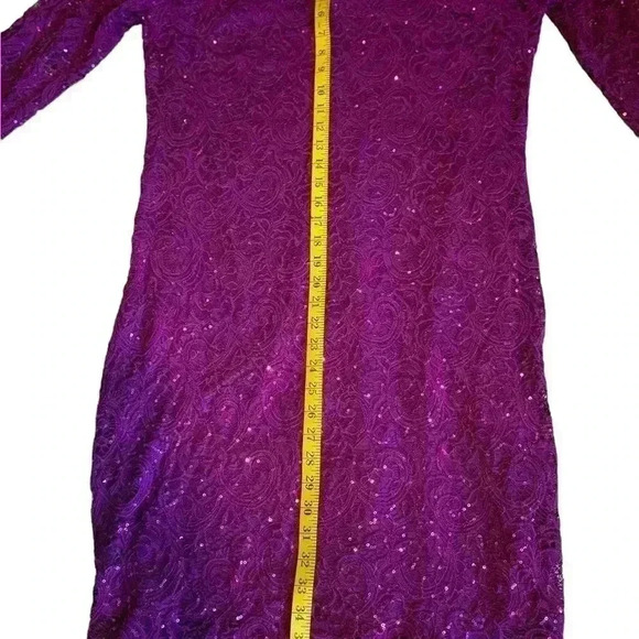 Marina Fuchsia Pink Lace Long Sleeve Dress size 16W. - Picture 9 of 12